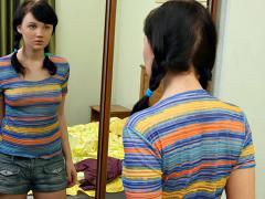 Teen Tanna Examines Her Fresh Body In The Mirror