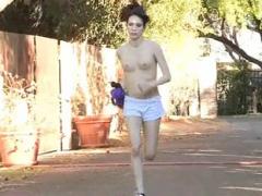 Aiden Goes For A Jog Topless Then Naked